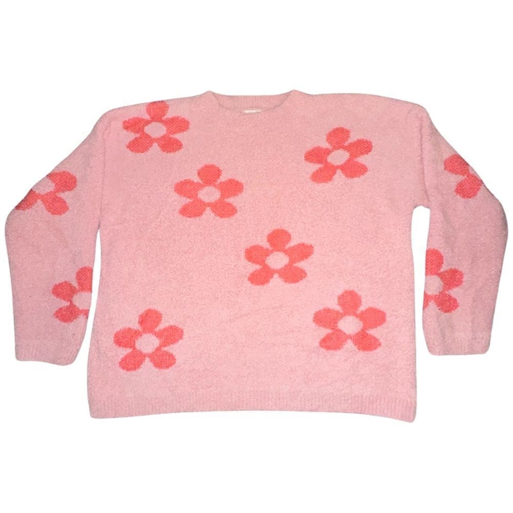 Altar'd State Pink Floral Cozy Knit Sweater